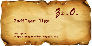 Zséger Olga névjegykártya
