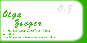 olga zseger business card